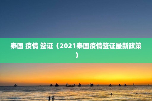 泰国 疫情 签证（2021泰国疫情签证最新政策）