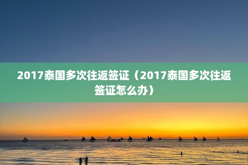 2017泰国多次往返签证（2017泰国多次往返签证怎么办）