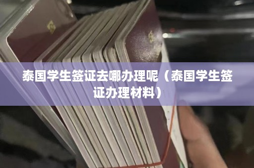 泰国学生签证去哪办理呢（泰国学生签证办理材料）  第1张