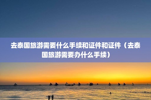 去泰国旅游需要什么手续和证件和证件（去泰国旅游需要办什么手续）