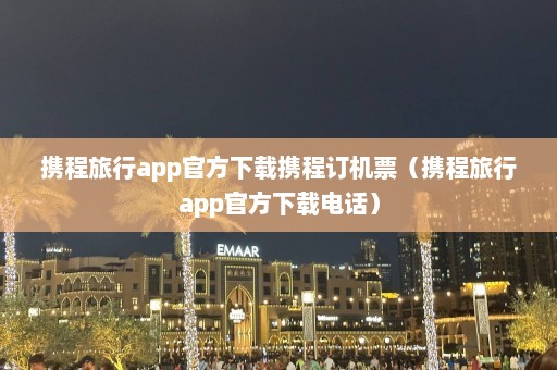 携程旅行app官方下载携程订机票（携程旅行app官方下载电话）