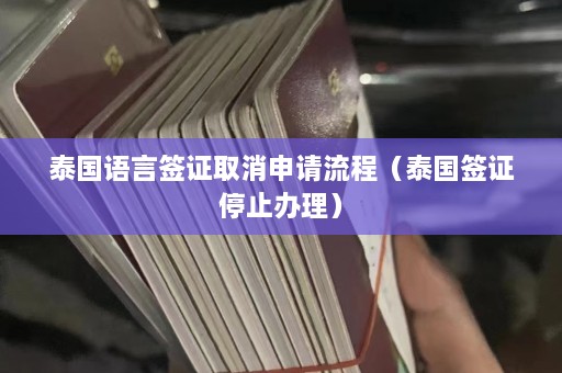 泰国语言签证取消申请流程（泰国签证停止办理）  第1张