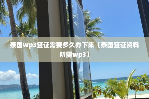 泰国wp3签证需要多久办下来（泰国签证资料所需wp3）