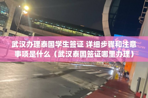 武汉办理泰国学生签证 详细步骤和注意事项是什么（武汉泰国签证哪里办理）  第1张