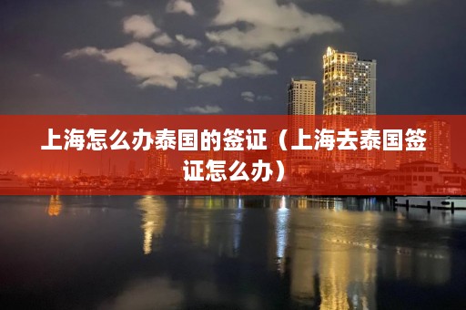 上海怎么办泰国的签证（上海去泰国签证怎么办）  第1张