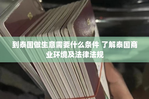 到泰国做生意需要什么条件 了解泰国商业环境及法律法规  第1张