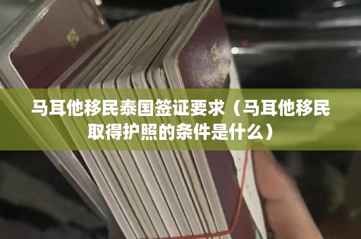 马耳他移民泰国签证要求（马耳他移民取得护照的条件是什么）  第1张