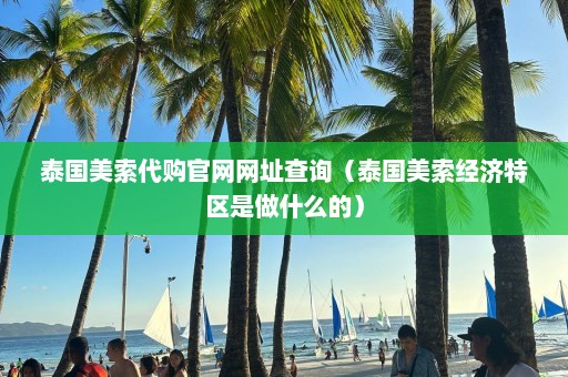 泰国美索代购官网网址查询（泰国美索经济特区是做什么的）