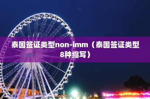 泰国签证类型non-imm（泰国签证类型8种缩写）  第1张