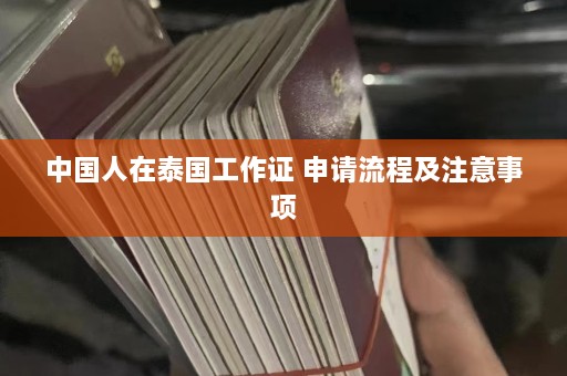 中国人在泰国工作证 申请流程及注意事项  第1张