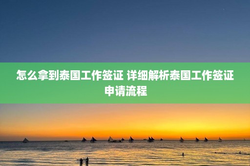 怎么拿到泰国工作签证 详细解析泰国工作签证申请流程