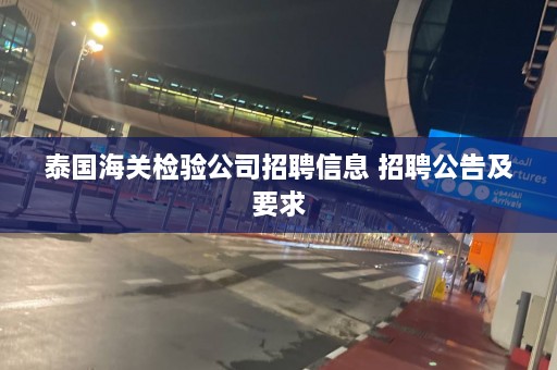 泰国海关检验公司招聘信息 招聘公告及要求