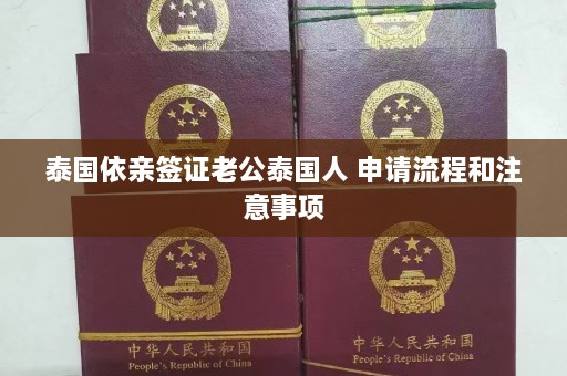 泰国依亲签证老公泰国人 申请流程和注意事项