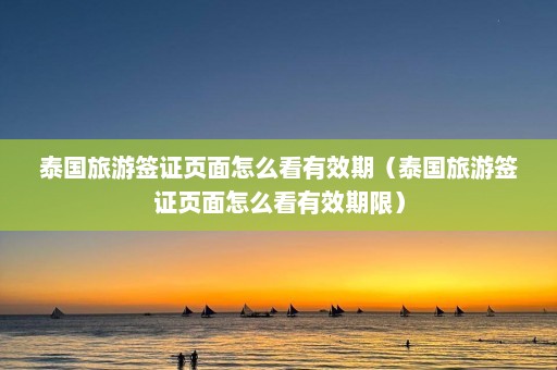 泰国旅游签证页面怎么看有效期（泰国旅游签证页面怎么看有效期限）