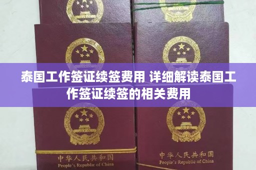 泰国工作签证续签费用 详细解读泰国工作签证续签的相关费用