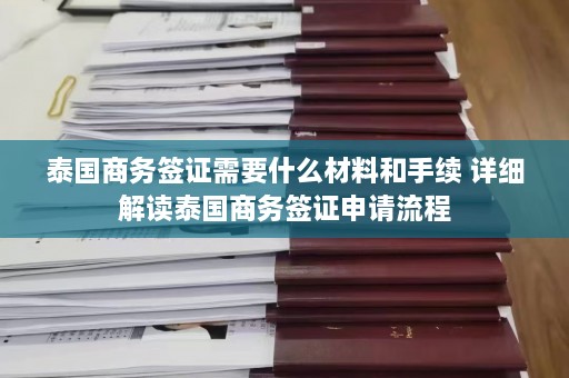 泰国商务签证需要什么材料和手续 详细解读泰国商务签证申请流程  第1张