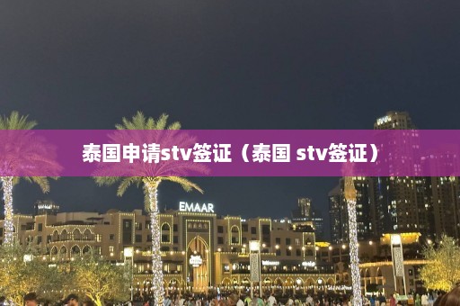 泰国申请stv签证（泰国 stv签证）