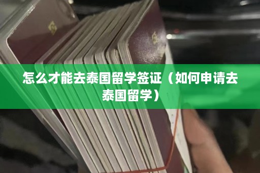 怎么才能去泰国留学签证（如何申请去泰国留学）  第1张