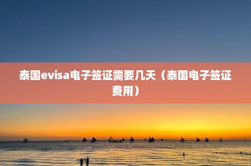 泰国evisa电子签证需要几天（泰国电子签证费用）