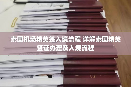 泰国机场精英签入境流程 详解泰国精英签证办理及入境流程  第1张