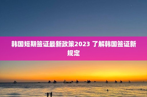 韩国短期签证最新政策2023 了解韩国签证新规定