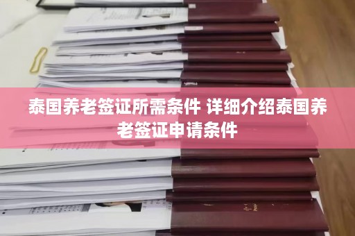 泰国养老签证所需条件 详细介绍泰国养老签证申请条件  第1张