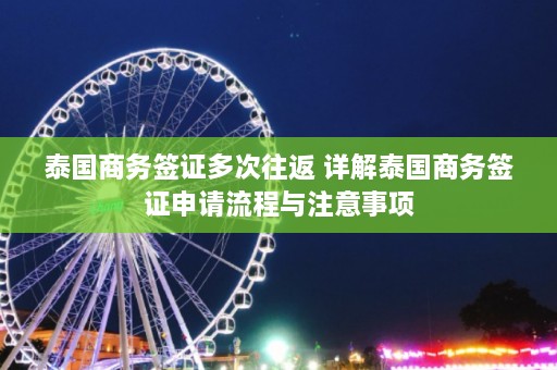 泰国商务签证多次往返 详解泰国商务签证申请流程与注意事项  第1张