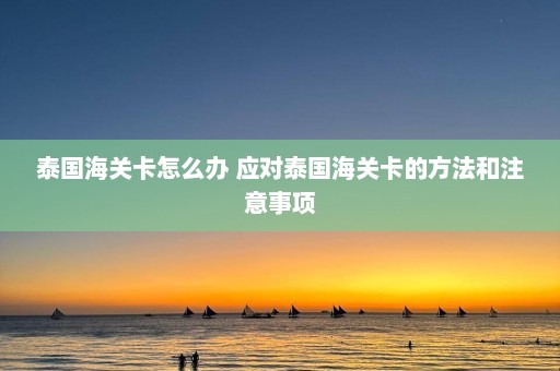 泰国海关卡怎么办 应对泰国海关卡的方法和注意事项