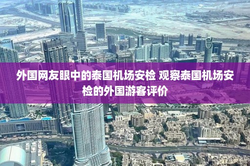 外国网友眼中的泰国机场安检 观察泰国机场安检的外国游客评价