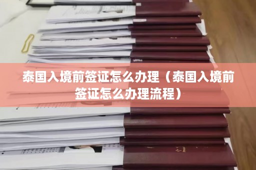 泰国入境前签证怎么办理（泰国入境前签证怎么办理流程）  第1张