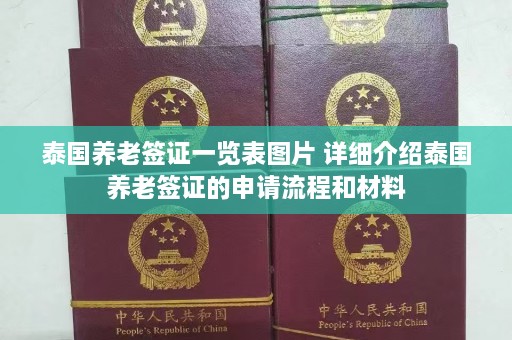 泰国养老签证一览表图片 详细介绍泰国养老签证的申请流程和材料  第1张