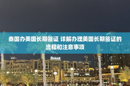 泰国办美国长期签证 详解办理美国长期签证的流程和注意事项