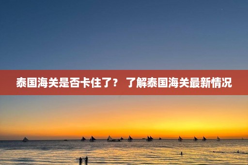 泰国海关是否卡住了？ 了解泰国海关最新情况