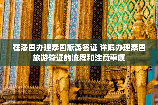 在法国办理泰国旅游签证 详解办理泰国旅游签证的流程和注意事项  第1张