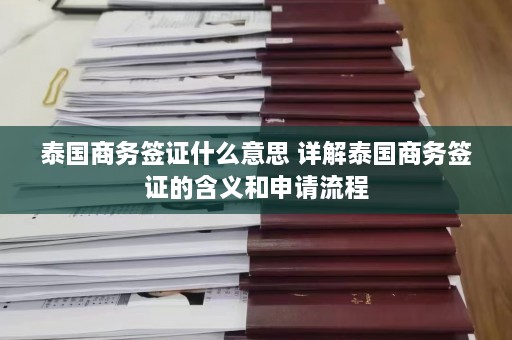 泰国商务签证什么意思 详解泰国商务签证的含义和申请流程  第1张