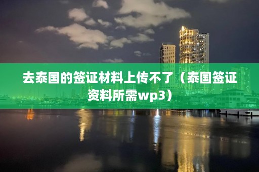 去泰国的签证材料上传不了（泰国签证资料所需wp3）