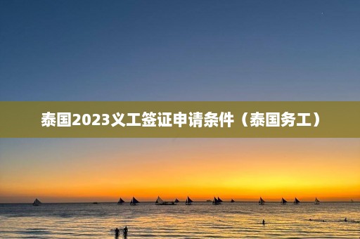 泰国2023义工签证申请条件（泰国务工）