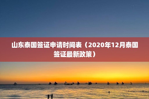 山东泰国签证申请时间表（2020年12月泰国签证最新政策）