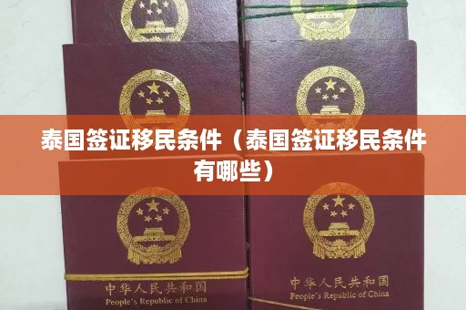 泰国签证移民条件（泰国签证移民条件有哪些）  第1张