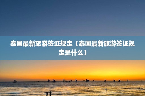 泰国最新旅游签证规定（泰国最新旅游签证规定是什么）