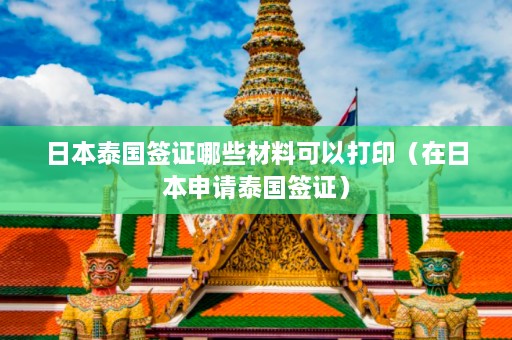 日本泰国签证哪些材料可以打印（在日本申请泰国签证）