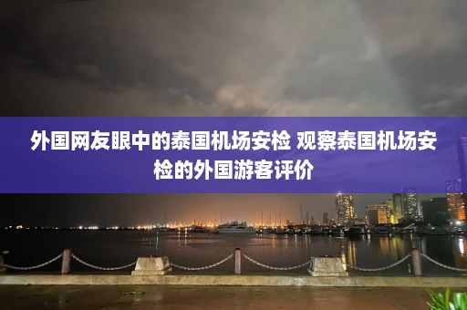 外国网友眼中的泰国机场安检 观察泰国机场安检的外国游客评价