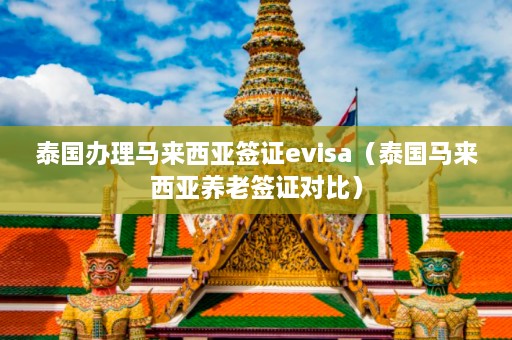 泰国办理马来西亚签证evisa（泰国马来西亚养老签证对比）  第1张