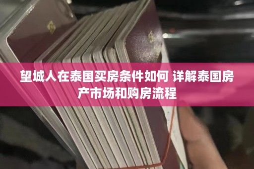 望城人在泰国买房条件如何 详解泰国房产市场和购房流程  第1张