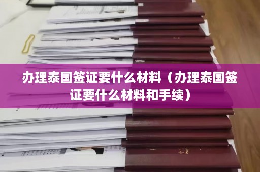 办理泰国签证要什么材料（办理泰国签证要什么材料和手续）