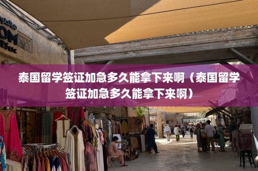 泰国留学签证加急多久能拿下来啊（泰国留学签证加急多久能拿下来啊）