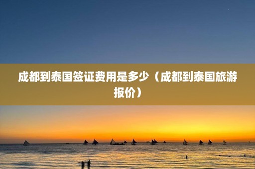 成都到泰国签证费用是多少（成都到泰国旅游报价）