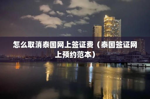 怎么取消泰国网上签证费（泰国签证网上预约范本）  第1张