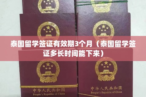 泰国留学签证有效期3个月（泰国留学签证多长时间能下来）  第1张