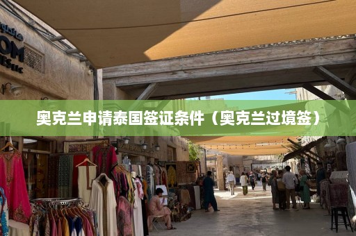 奥克兰申请泰国签证条件（奥克兰过境签）